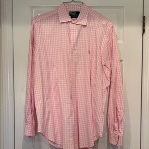 Polo by Ralph Lauren Men's Pink Checkered Button-Down Shirt